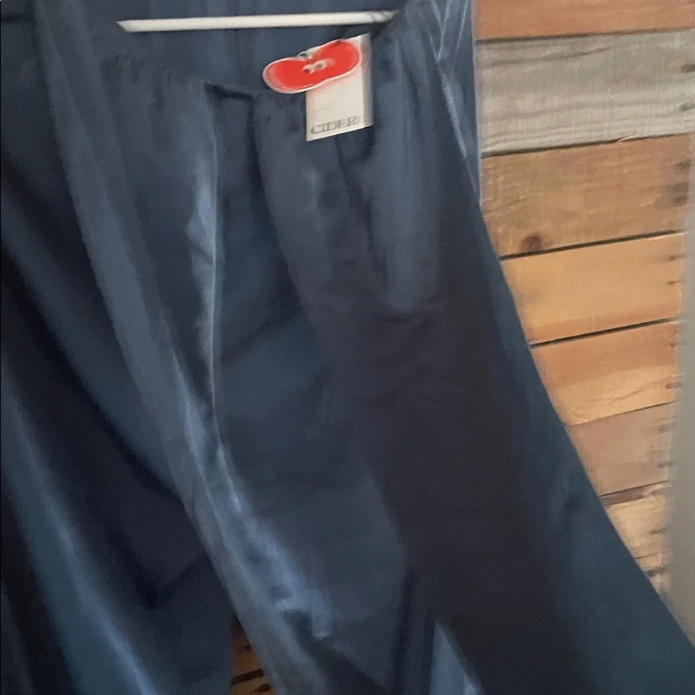 Cider Women's Wide Leg Tie Up Jumpsuit in Blue
